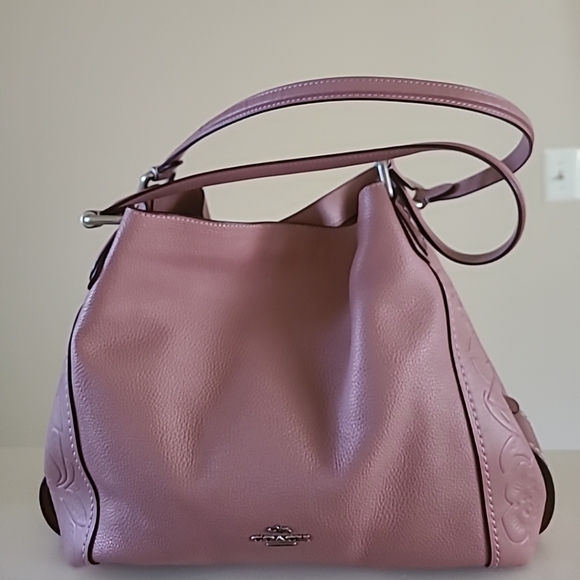 Edie Shoulder Bag with Tea Rose Tooling Mauve